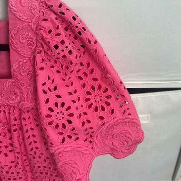 RHODE Mika eyelet blouse pink XS - Picture 4 of 14